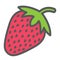 Strawberry line icon, fruit and diet