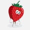 Strawberry Logo mascot sad pose