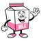 Strawberry Milk Carton Mascot Waving