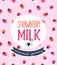 Strawberry milk graphic design , vector illustration.