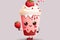 Strawberry milkshake cartoon character