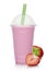 Strawberry milkshake with fresh strawberries