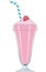 Strawberry Milkshake Vector Illustration