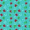 Strawberry mojito seamless vector pattern.