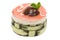 Strawberry mousse cake isolated