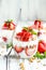 Strawberry Parfaits with Fresh Strawberries and Spoon