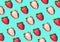 Strawberry Pattern of strawberrys on pastel colored background stwawberry full and sliced place on background wallpaper pattern