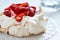 Strawberry pavlova cake