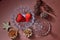 Strawberry Pine tree seed glass bowl gift xmas decoration