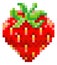 Strawberry Pixel Art 8 Bit Video Game Fruit Icon