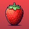 Strawberry Pixel Art: Cute And Colorful 8-bit Game Item