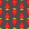 Strawberry pixel art pattern seamless. Berry background 8bit. summer texture. Vector Baby cloth Ornament