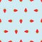 Strawberry pixel art pattern seamless. Berry background 8bit. summer texture. Vector Baby cloth Ornament