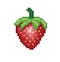 Strawberry pixel Icon, in the vector