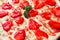 Strawberry pizza texture, food background