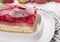 Strawberry puff cake with cream and jelly