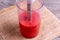 Strawberry puree. Puree in a blender