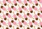 Strawberry raspberry chocolate ice cream pattern