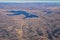 Strawberry Reservoir Bay lake aerial drone view from airplane in Fall by Daniels Summit between Heber and Duchesne in the Uintah B