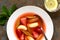 Strawberry and Rhubarb Soup with Semolina Dumplings