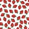 Strawberry seamless pattern. Strawberries on white background