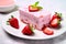 Strawberry Semifreddo, an italian dessert made from cream, Greek Yogurt and strawberry fruits