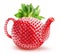 Strawberry shape teapot isolated on a white background