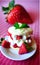 Strawberry shortcake dessert illustration Artificial intelligence artwork generated