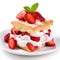 Strawberry shortcake with whipped cream