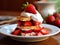 Strawberry shortcake with whipped cream