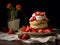 Strawberry shortcake with whipped cream