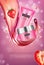 Strawberry skin care series ads. Vector Illustration with strawberry smoothing cream tube and container