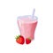 Strawberry Smoothie Breakfast Food Element Isolated Icon