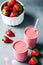 Strawberry smoothie for cook book cover