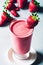 Strawberry smoothie for cook book cover