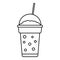 Strawberry smoothie icon, outline style