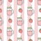 Strawberry smoothie - Seamless pattern on background