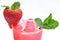 Strawberry soda with mint leaf