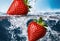 strawberry splashed with water captures the beauty of slow motion photography