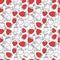 Strawberry sweet Seamless pattern. Design surface texture. Hand drawn Vector illustration on white