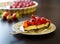 Strawberry tart cake with cream filling and baking mold