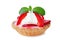 Strawberry tartlet on white