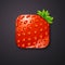 Strawberry texture icon stylized like mobile app. Vector illustration.