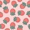 Strawberry vector pattern, fruit illustration on white background, Good for wallpaper.