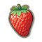 Strawberry Vector Sticker: Trompe L\\\'oeil Style With Vibrant Colors