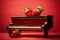 Strawberry vintage piano Photo, Cottagecore simple living