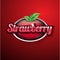 Strawberry vintage sign or button