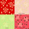 Strawberry, watermelon and cantaloupe texture seamless pattern