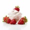 Strawberry Whipped Cream: Lifelike Renderings On White Background