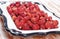 Strawberry white tray close-up